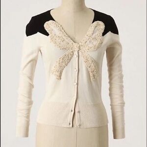 Anthropologie Precious Materials Bow Cardigan XS